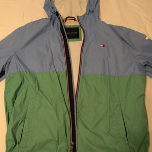 Tommy Hilfiger Men's Blue and Green Jacket